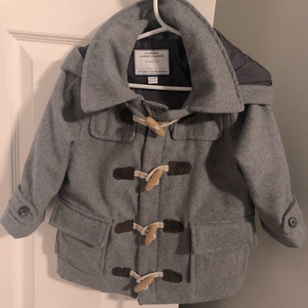 Janie and Jack wool coat with a hood